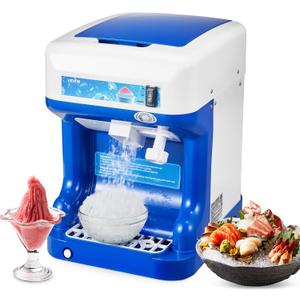 VEVOR Commercial Ice Shaver Crusher,286lbs Per Hour Electric Snow Cone Maker with 2L Ice Cube Box, 250W 1500RPM Tabletop Shaved Ice Machine for Parties Events Snack Bar, Home and Commercial Use (Blue)