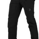 Ellobird Mens Flex Cargo Hiking Pants, Waterproof Stretch Lightweight Trousers (34W x 34L, Black Knight)