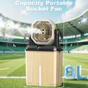 Portable Misting Fan, 24000mAh Camping Fan with 8L Bucket, 12Hrs Mist Rechargeable Fans, 60Hrs Cooling Battery Powered Fans with 2 Spray Modes, 3 Winds, 68LED Lights for Outdoor Garden, Worksites