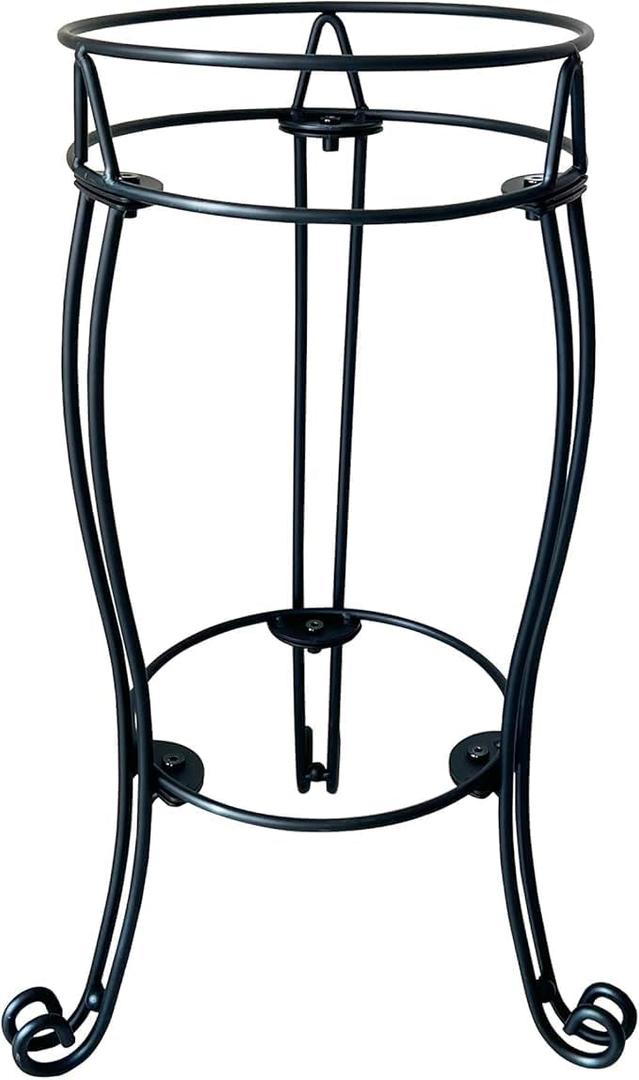 Metal Gazing Ball Stand for 10 or 12 Inch Garden Gazing Globes,Outdoor Gazing Ball Holder Birdbath Holder Pan Stand 19.5 Inch Tall,Black