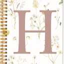 Initial Letter H Notebook Journal, Monogrammed Gifts for Women, Journal for Teen Girls, Cute Personalized Floral Journals Notebooks for Women, Hardcover Spiral Notebook 5.5x8.3