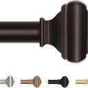 Bronze Curtain Poles for Windows 66 to 120 Inch(5.5 to 10ft), USFOOK 7/8 Inch Decorative Single Curtain Rod Set, Long Heavy Duty Drapery Rods 32 to 120, Square Finials