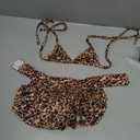 Dog Bikini Swimsuit Summer Puppy Bathing Dress Beach Clothes Cat Costume for Puppy Dog Cat (L, Brown Leopard)