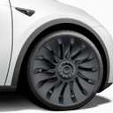 Wheel Covers 19 Inch Compatible with Tesla Model Y Accessories 2024 2023 2022 2021 Matte Black ABS Hubcaps Rim Protector ReplacementNot Fit for Model Y Juniper (Matte Black Cyclone Turbine)