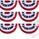 Homissor Bunting Flags Outdoor 6 Pack American Flag Patriotic Buntings 3x6 Ft for Outside Large Red White and Blue Bunting Pleated Fan Flag for 4th of July USA 250th Anniversary Independence Day Memorial Day Decorations