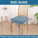 Smiry Waterproof Seat Covers for Dining Room Chairs Set of 6, Stretch Jacquard Removable Washable Chair Seat Slipcovers Protector, No Rear Covers, Airy Blue