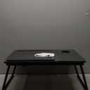 CloudTrip Plus XL Adjustable Laptop Desk with Light, USB Port, iPad Holder, Drawer Storage - Larger 23.6IN Adjustable Lap Desk for Bed, Home Office, Breakfast Tray, Fordable Legs Desk (Black)