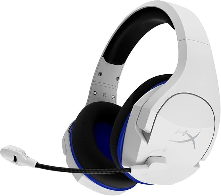 HyperX HHSS1C-KB-WT/G Cloud Stinger Core – Wireless Gaming Headset, for PS4, PS5, PC, Lightweight, Durable Steel Sliders, Noise-Cancelling Microphone - White