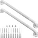 Shower Grab Bar, 2 Pack 32 Inch White Bathroom Grab Bar, 1.25" Diameter 304 Stainless Steel Anti-Slip Grab Bars for Bathtubs and Showers, Handicap Shower Grab Bar for Seniors Elderly