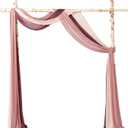 Ling's moment Wedding Arch Draping Fabric,3 Panels 20Ft Burgundy Dusty Rose | 3 Panels, 20Ft Chiffon Fabric, Sheer Draping, For Wedding Ceremony Reception Backdrop Party Swag Home Decor