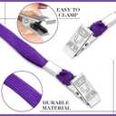 Marspark 50 Sets Clear Name Tags with Lanyard, Lanyards for ID Badges Reusable Strap with ID Holder Plastic Name Badges for Adults Business School Church Conference (Purple)