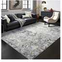 Toneed Abstract Area Rug Modern Washable Rug Soft Non Slip Rug Low Pile for Bedroom Living Room Dining Room Blue 4x6 Feet