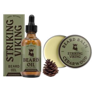 Striking Viking Pack of 2 Beard Oil and Beard Balm Cerdarwood Scent