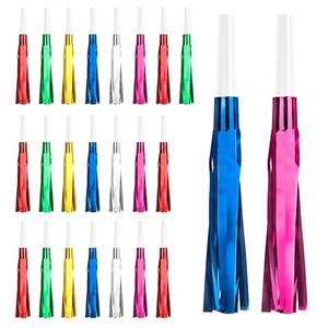 Noise Makers, 12 PCS Gold Noise Makers, Glitter Metallic Fringed Party Blowers Noisemakers Horns for Adults for 2025 New Year Eve Party Birthday Sporting Events Favor Supplies Decorations (Mixcolor)