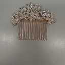 Foyte Crystal Wedding Hair Comb Flower Rhinestone Hair Accessories Gold Bridal Headpiece for Women and Brides