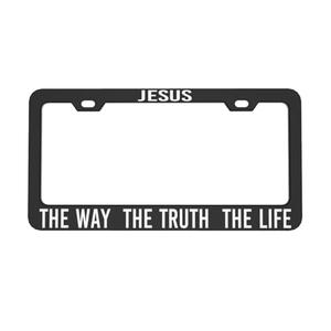 Jesus License Plate Frames, The Way The Truth The Life License Plate Cover Holder, Christian Car Accessories, Aluminum Auto Tags Cover 2 Holes Screws 6 X 12 in