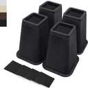 ANNKUT 8 Inch Heavy Duty Bed Risers, Furniture Risers for Desk, Chair, Table or Sofa, Couch Lift Risers, Supports up to 2200 lbs per Leg(4 Pack Black)