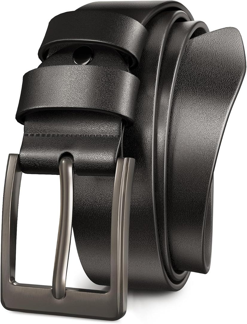 2 x Mens Dress Belt,Genuine Casual Leather Belts for Men 1.5" Width