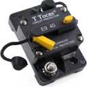 E9 40A Amp Car Circuit Breaker with Manual Reset for Boat Automotive Marine RV Truck Solar System | 12V - 72V DC Overload Protection Switchable Waterproof