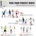 VEVOR Badminton Net, Height Adjustable Volleyball Net, Wide Foldable Pickleball Net, Portable Easy Setup Tennis Net Set with Poles, Stand and Carry Bag, for Kids Backyard Game Indoor Outdoor Use, 10ft