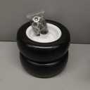 11x4.00-5 Lawn Mower Tires Flat Free, Zero Turn Mower Front Tires, 11x4-5 Solid Mower Wheel for Residential and Commercial, 3/4" or 5/8" Bushings, 3.4"-4"-4.5-5" Centered Hub, 2 Pack (White)