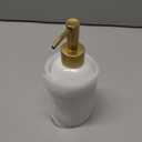 Natheeph 14OZ Ceramic Soap Dispenser Ceramic Soap Pump Dispenser Can Fill Liquid for Bathroom/Kitchen (White)
