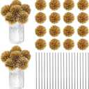 30-Pack Artificial Chrysanthemum Ball Flowers,11 Inch Faux Chrysanthemum Silk Bouquets Real Touch Faux Flowers for Home/Wedding/Christmas/Party[Gold]