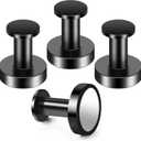E BAVITE Magnetic Hooks 4 PCS 150lb Magnet Hook Cruise Cabins Essentials Heavy Duty Wreath Hanger Strong Magnets for Classroom Whiteboard Wreath Coat Grill Hanging Garage Cruise Ship Camping (Black)