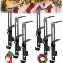 6 PCS Stocking Holders for Mantle, 2-in-1 Garland Hangers for Mantle, Adjustable Christmas Mantle Hanger with Dual Hooks, No Drill, for Christmas Stocking & Holiday Garland Decorations