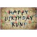 Monalivest 72x43inch Spooky Rustic Alphabet Backdrop Retro Colorful Light Bulbs Background Aldults Kids Birthday Party Baby Shower Decorations Photo Banner Props