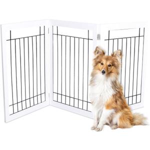 Internet's Best Traditional Wire Dog Gate - 3 Panel - 30" Tall - White