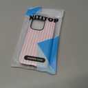 NITITOP Compatible for iPhone 13 Pro Case Stripe - Pink White