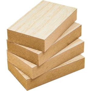 Bright Creations Unfinished MDF Wooden Boards for Crafts - 1 Inch Thick Rectangle Wooden Blocks (5 x 3 Inches Wood Block) - Pack of 4