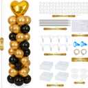 4 Sets Balloon Column Stand Kit, 7FT Height Adjustable Metal Balloon Tower with Weighted Base Water Bags Reusable, Party Decoration for Wedding, Birthday, Graduation, Baby Shower