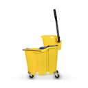Carlisle FoodService Products Omnifit Mop Bucket with Side Press Wringer and Soiled Water Insert for Floor Cleaning, Kitchens, Restaurants, And Janitorial Use, Polypropylene (Pp), 35 Quarts, Yellow