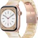 V.R.HOPE Apple Watch Band for Series 11/10/9/8/7 38mm 40mm 41mm 42mm Fashion Lightweight Resin Dressy Strap for Women Bracelet Compatible with iWatch Series 6/5/4/3/2/1/SE (Beige)