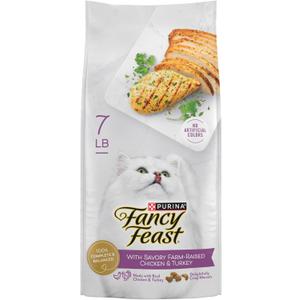 Purina Fancy Feast Dry Cat Food with Savory Farm-Raised Chicken and Turkey - 7 lb. Bag BBD: 11/25