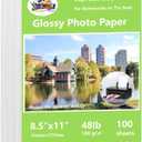 Glossy Photo Paper 8.5 x11,Inkjet Photo Printer Paper, instant DryPicture Paper for Dly chip Bag, Flyers,Cards, Calendars andBrochures(180gsm/48lb)
