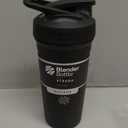 BlenderBottle Strada Shaker Cup Insulated Stainless Steel Water Bottle with Wire Whisk, 24-Ounce, Black