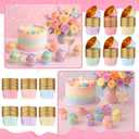 Geiserailie 100 Pcs Pastel Cupcake Liners Pastel Cupcake Foil Wrappers Snack Bowls for Parties Wedding Bridal Shower Birthday Supplies