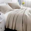 Max Oversized California King Quilt Set 112"x106"Soft Washed Lightweight Bedspread,Multi-Lock Quilting,Minimalist Nordic Bedding, Spring & Summer Quilt Set (1 Quilt + 2 Pillow Shams), Oatmeal