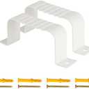Ionela 2PCS Gutter Downspout Strap-3" x 4" Aluminum Alloy Leader Strap Gutter Bracket 3 X 4, White, Set Of 4