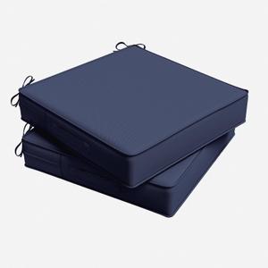 Outdoor Chair Cushion 22 x 22 x 4 Inches Patio Furniture Outdoor Waterproof Seat Cushion, Patio Chair Cushion with Handles and Ties, Square Dining Chair Cushion Set of 2, Navy Blue