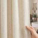 Seasonwood Beige Linen Shower Curtain Farmhouse Bathroom Decor 72x78 Inches