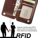 ONETOP for iPhone 11 Wallet Case with Card Holder, 360 Rotation Ring Kickstand RFID Blocking PU Leather Double Magnetic Clasp Shockproof Cover for Women and Girls 6.1 Inch (Brown)