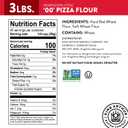 King Arthur 00 Pizza Flour, Non-GMO Project Verified, 100% American Grown Wheat, 3 lb Bag (EXP 04/15/27)