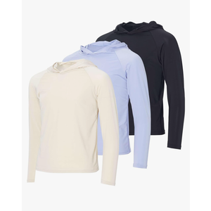 Real Essentials 3 Pack:Youth Rashguard Hoodie UPF UV Sun Protection Long Sleeve Swim Fishing Shirt - Boys & Girls XL