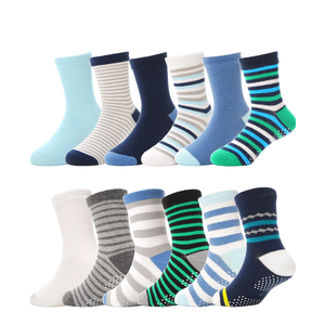 ANTSANG Baby Boys Grips Socks Kids Toddlers Infants Non Slip/Anti Skid Crew Cotton Socks 9-14Y