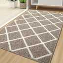 Finchitty Indoor Door Mat, Dirt Resistant and Absorbent, Low-Profile, Non-Slip, Washable Inside Floor Mats for Front Door, Back, and Entrance, 71" x 47", Khaki