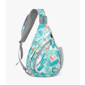ZOMAKE Sling Bag,Small Crossbody Sling Backpack,Water Resistant Shoulder Daypack for Travel,Anti Thief Chest Bag for Hiking(Flamingo Blue)